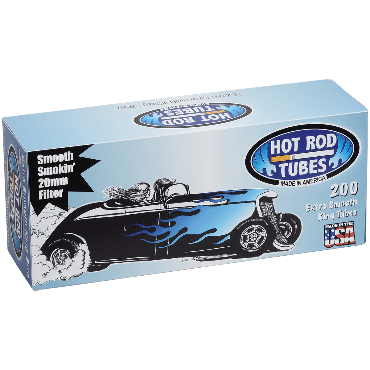 Cigarette Tubes Hot Rod Extra Smooth King Size 20Mm 200 Ct. Box