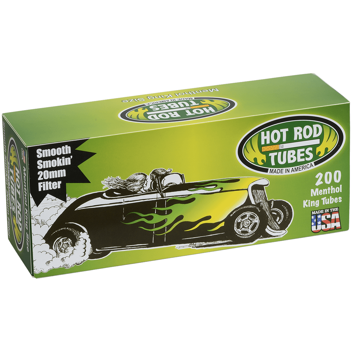 Cigarette Tubes Hot Rod Monthol King Size 20Mm 200 Ct. Box