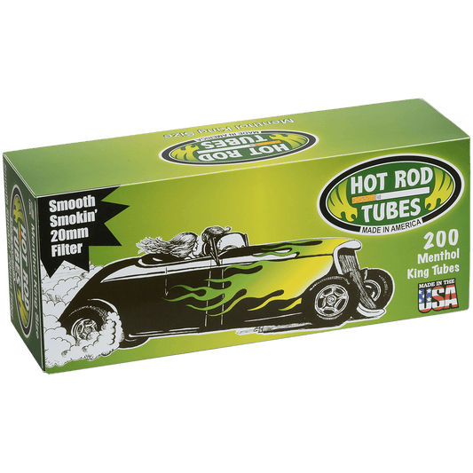 Cigarette Tubes Hot Rod Monthol King Size 20Mm 200 Ct. Box