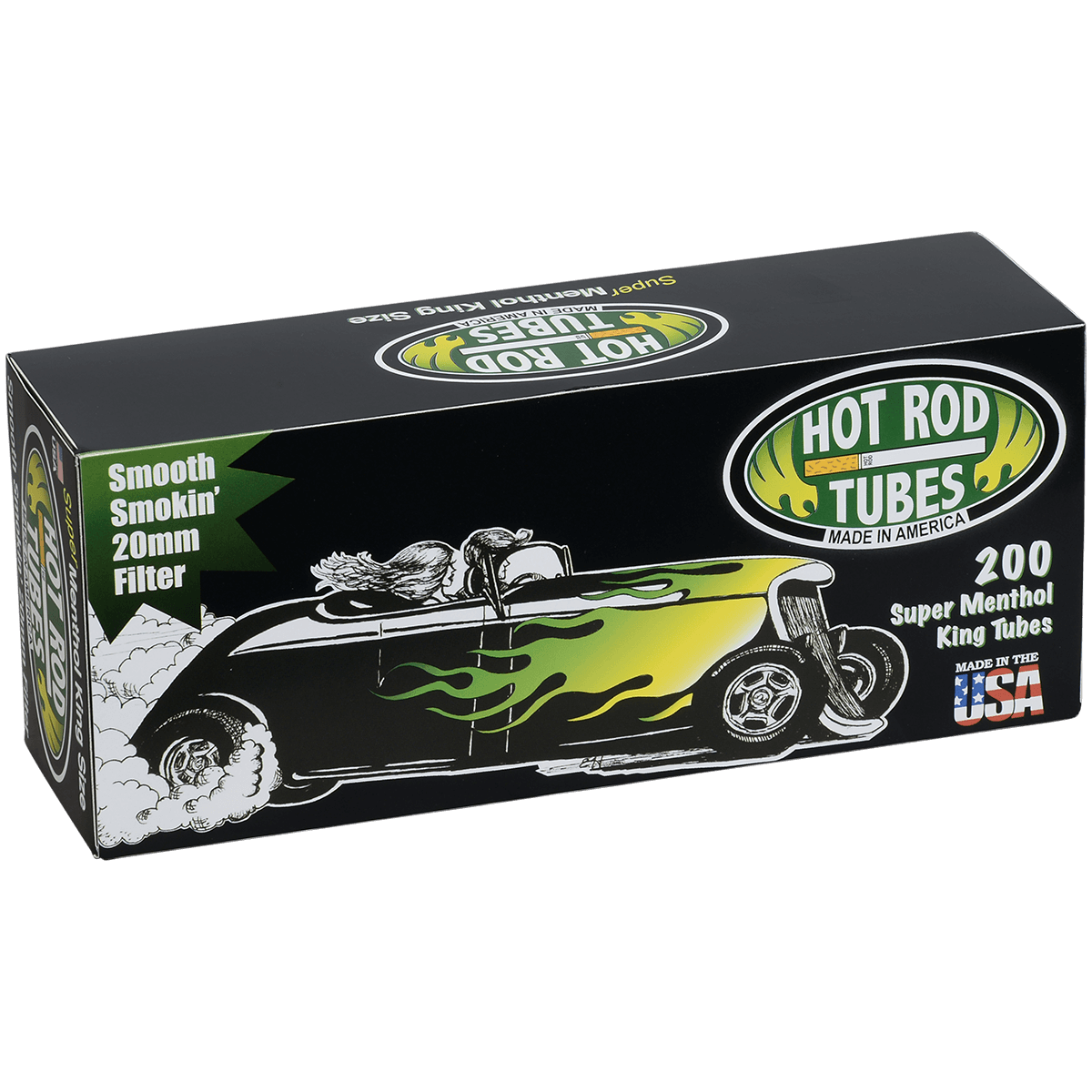 Cigarette Tubes Hot Rod Super Menthol King Size 20Mm 200 Ct. Box