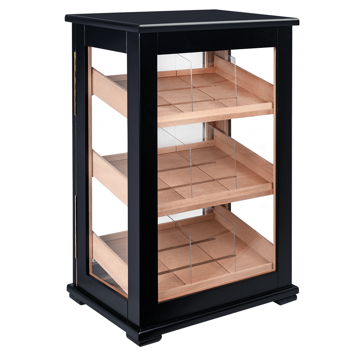 Humidor Havana Bay Matte Black Counter Top 180 Ct. 15" X 11" X 23"