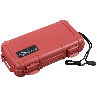 Humidor Travel Cigar Caddy 5 Ct Clay Red