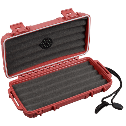 Humidor Travel Cigar Caddy 5 Ct Clay Red