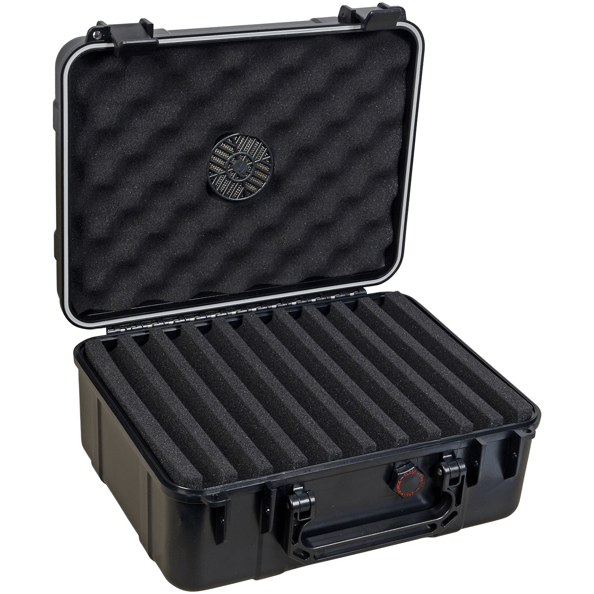 Humidor Travel Cigar Caddy Black Sleek Matte Finish 12 1 4 X 10 1 4 X 5 3 8" 40 Ct.