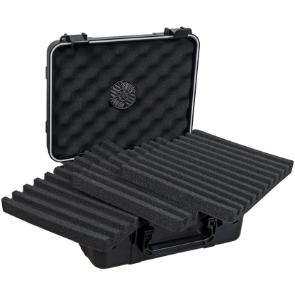 Humidor Travel Cigar Caddy Black Sleek Matte Finish 12 1 4 X 10 1 4 X 5 3 8" 40 Ct.