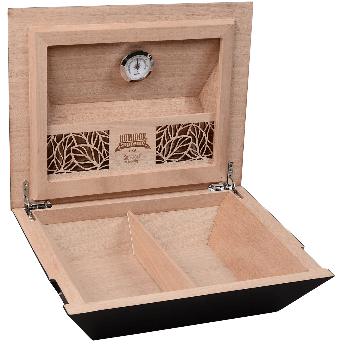 Humidor Aria Black 40-80 Ct. 13 3 5 X 10 4 5 X 4 3 5"