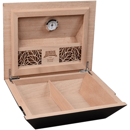 Humidor Aria Black 40-80 Ct. 13 3 5 X 10 4 5 X 4 3 5"