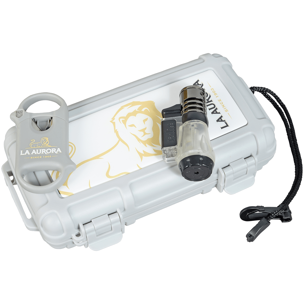 Promo 5ct Travel Humidor With Palio Vcutter And Vesuvio Triple Torch Lighter