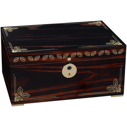 Humidor Oro Ebony Finger Print Lock 126-240 Ct. 14 X