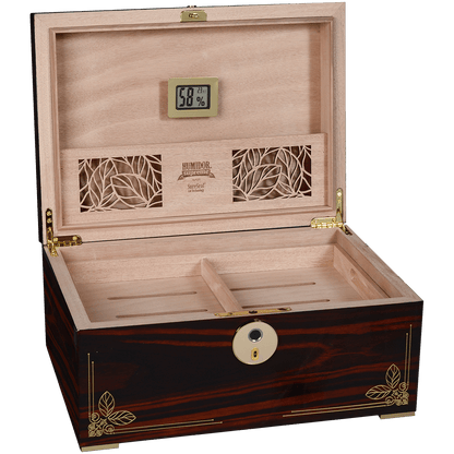 Humidor Oro Ebony Finger Print Lock 126-240 Ct. 14 X