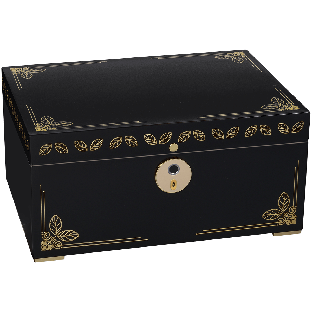 Humidor Oro Black Finger Print Lock 126-240 Ct. 14 X