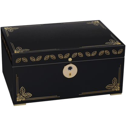 Humidor Oro Black Finger Print Lock 126-240 Ct. 14 X