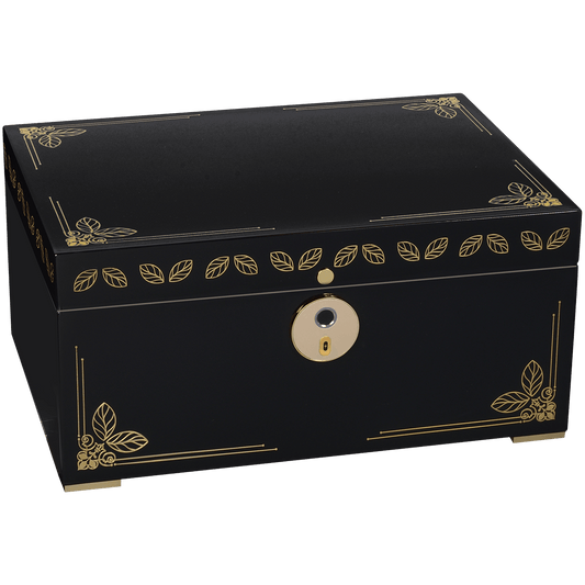 Humidor Oro Black Finger Print Lock 126-240 Ct. 14 X
