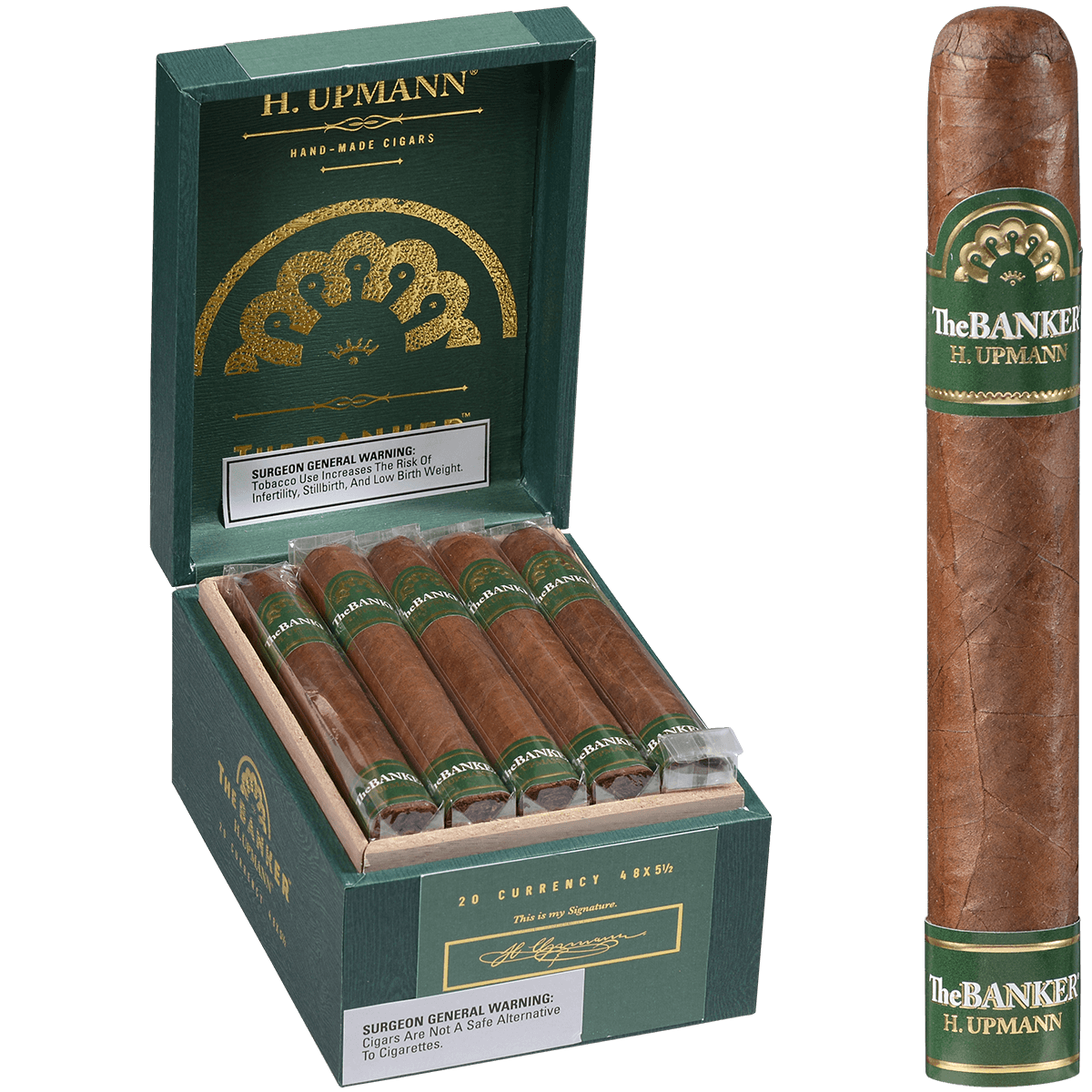 H. Upmann The Banker Currency 20 Ct. Box 5.50X48