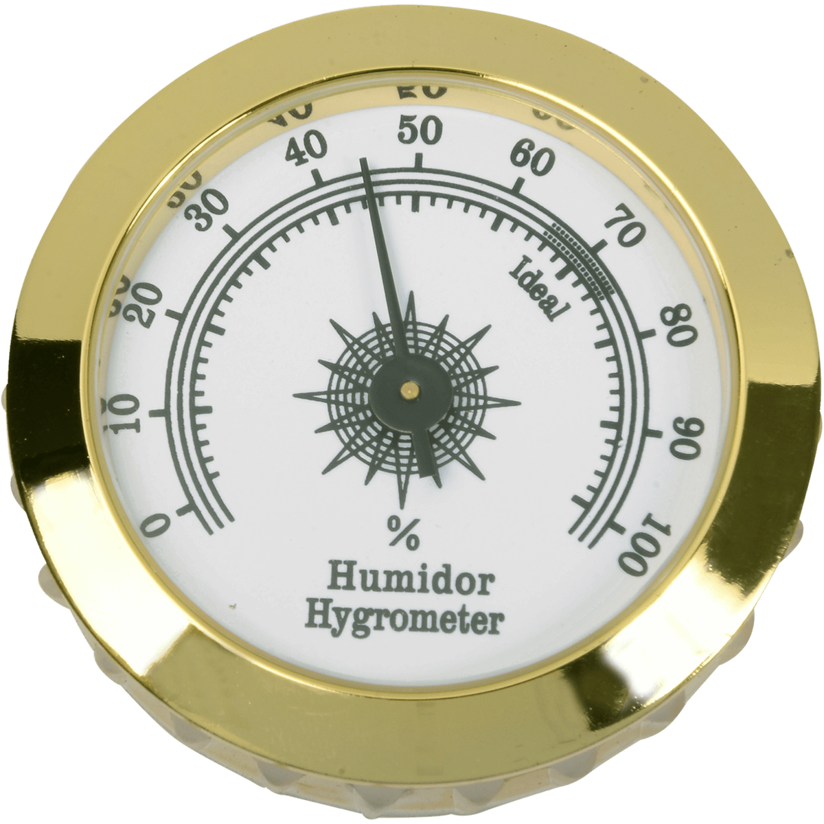 Hygrometer Medium Analog 1 3 4" Glass Front Gold