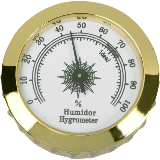 Hygrometer Medium Analog 1 3 4" Glass Front Gold