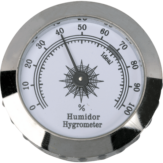 Hygrometer Medium Analog 1 3 4" Glass Front Silver