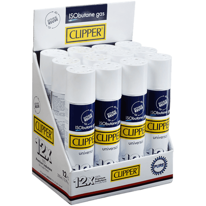 Clipper Isobutane 300Ml Metallic Valve 12Ct Display