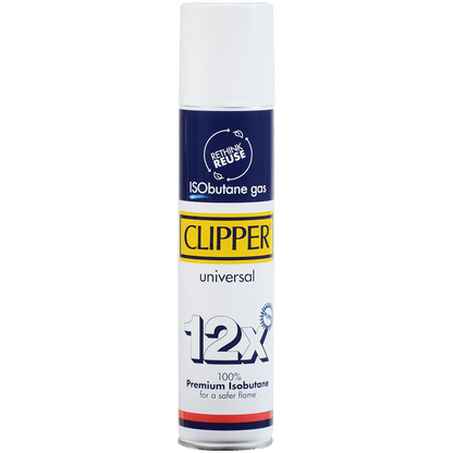 Clipper Isobutane 300Ml Metallic Valve 12Ct Display