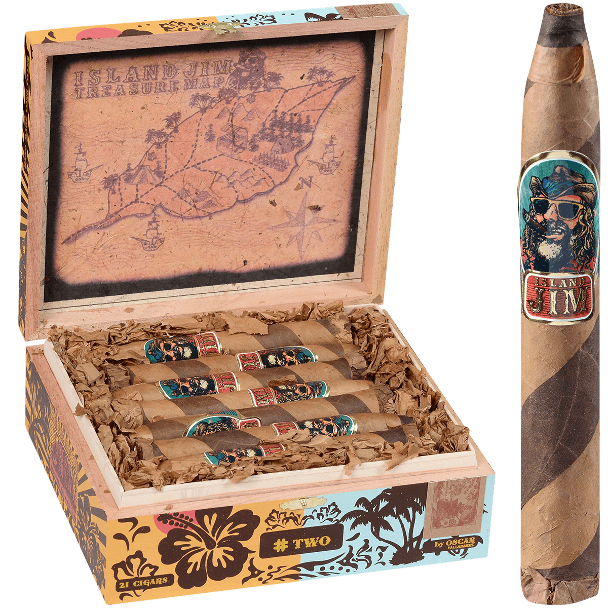 Island Jim By Oscar Barber Pole 21 Ct. Box 6.50X52