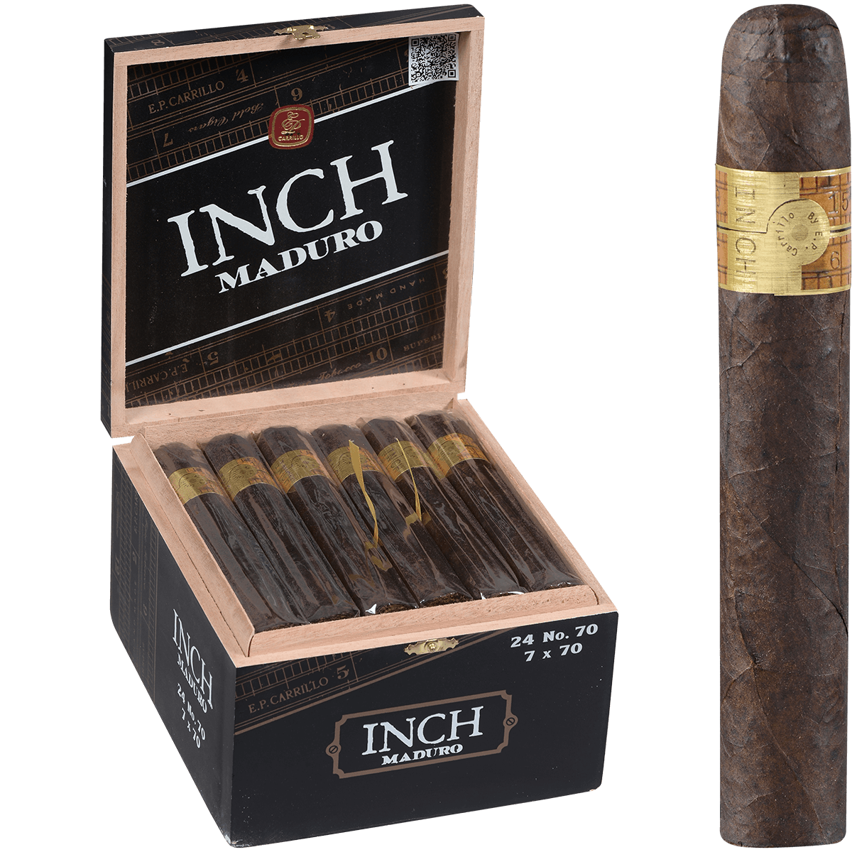 Ep Carillo Inch By Ep Carrillo Maduro No.70 24 Ct. Box 7.00X70