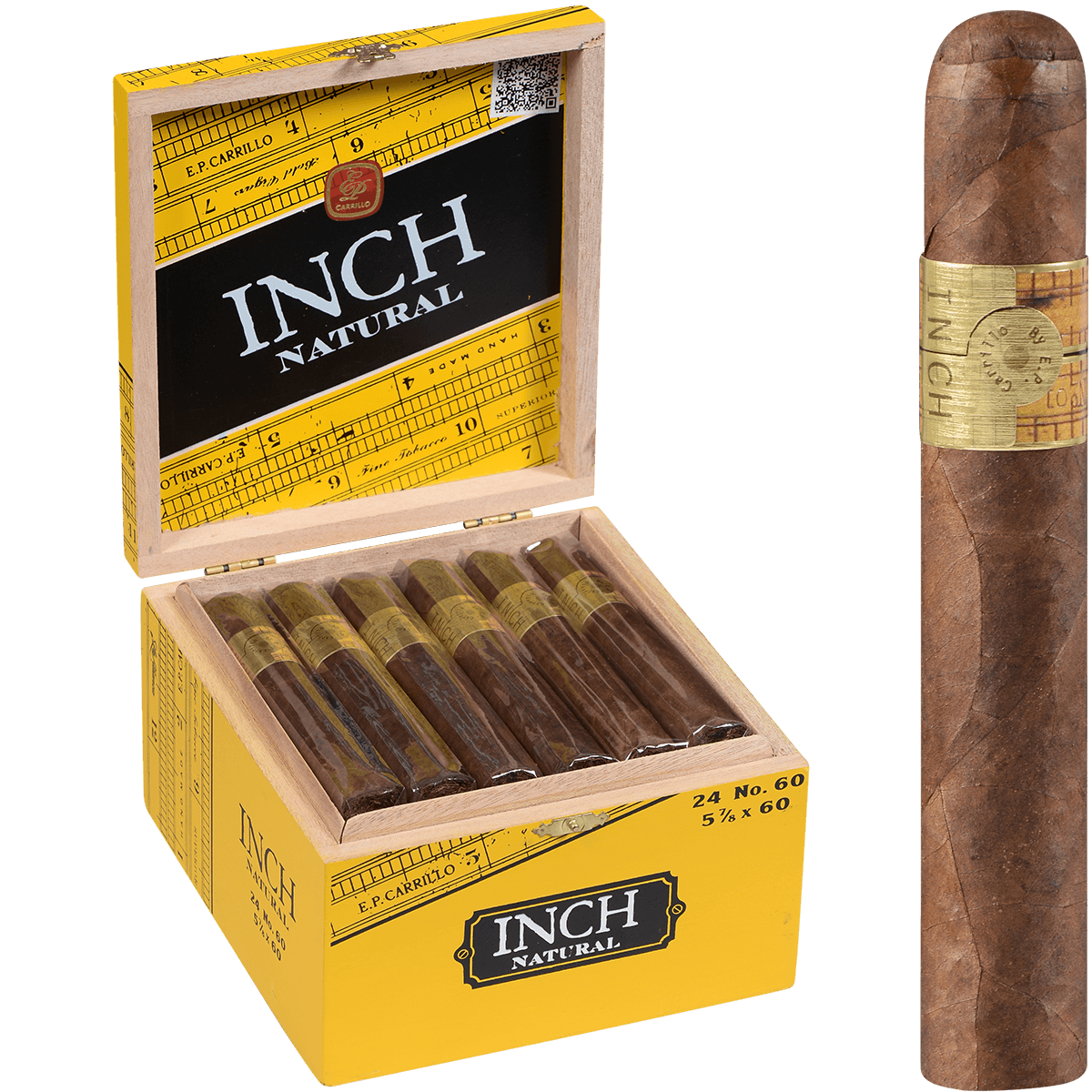 Ep Carillo Inch By Ep Carrillo Natural No.60 24 Ct. Box 5.87X60