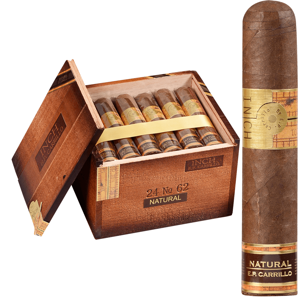 Ep Carillo Inch By Ep Carrillo Natural No.62 24 Ct. Box 5.00X62