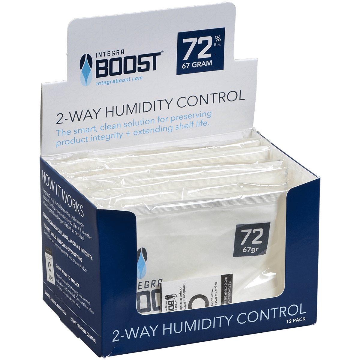 Integra Boost 72% Humidity Pack 12Ct Display