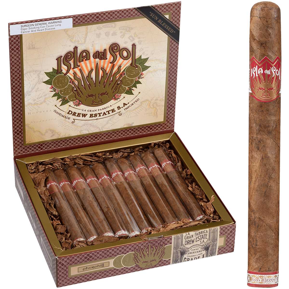 Isla Del Sol Sungrown Churchill 20 Ct. Box 7.00X50