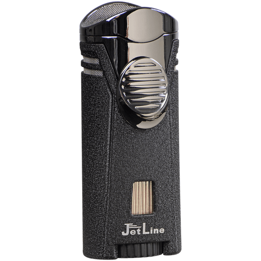 Lighter Jetline Bugle Black Single Flame Built In Cigar Rest