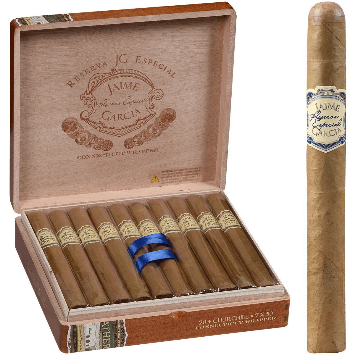 Jaime Garcia Reserva Especial Connecticut Churchill 20 Ct. Box 7.00X50