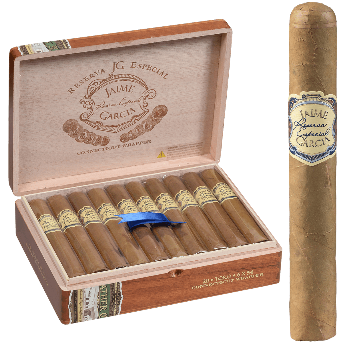 Jaime Garcia Reserva Especial Connecticut Toro 20 Ct. Box 6.00X54