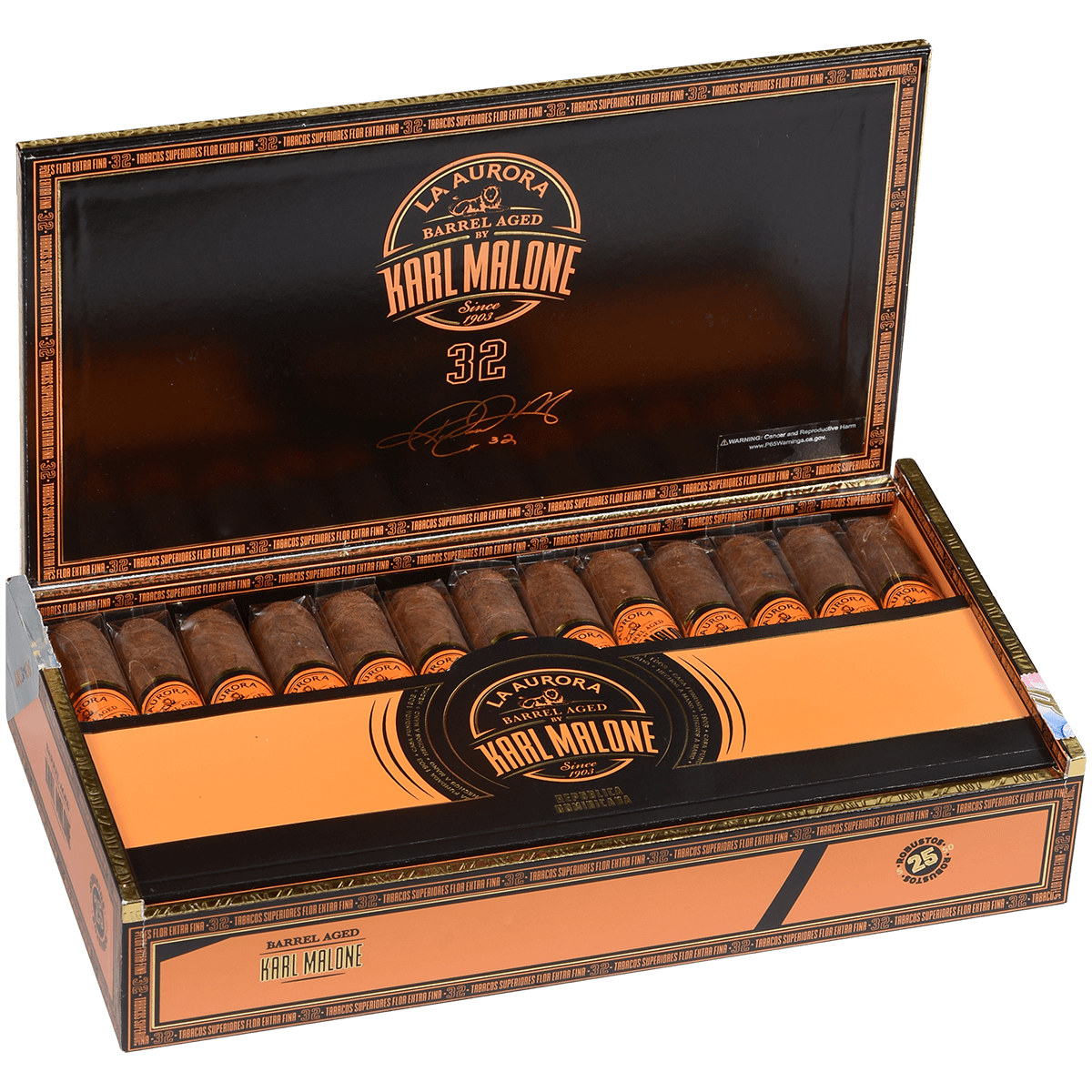 La Aurora Barrel Aged By Karl Malone Robusto 5X50 25Ct Box