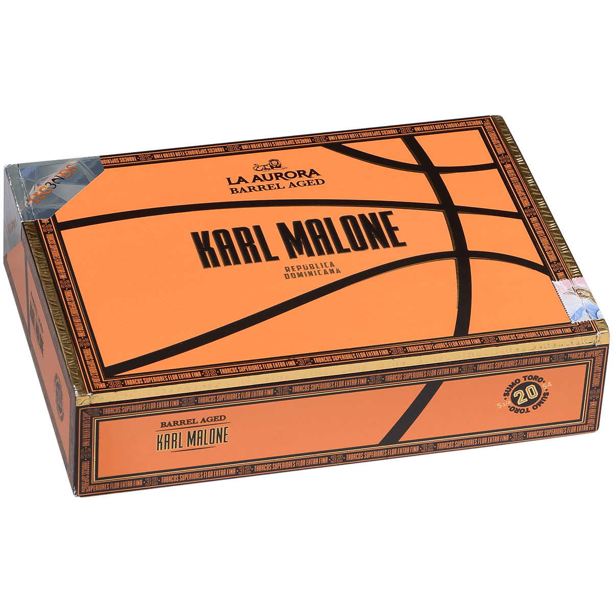 La Aurora Barrel Aged By Karl Malone Toro 5.75X 54 20Ct Box