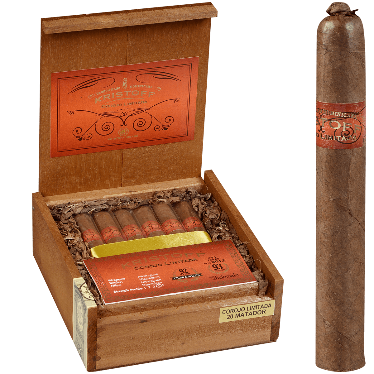 Kristoff Limitada Corojo Matador 20 Ct. Box 6.5 X 56