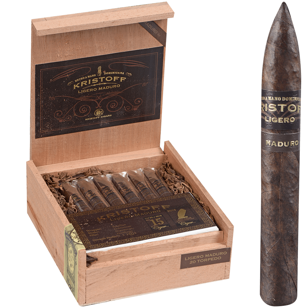 Kristoff Ligero Maduro Torpedo 20 Ct. Box 6.13X52