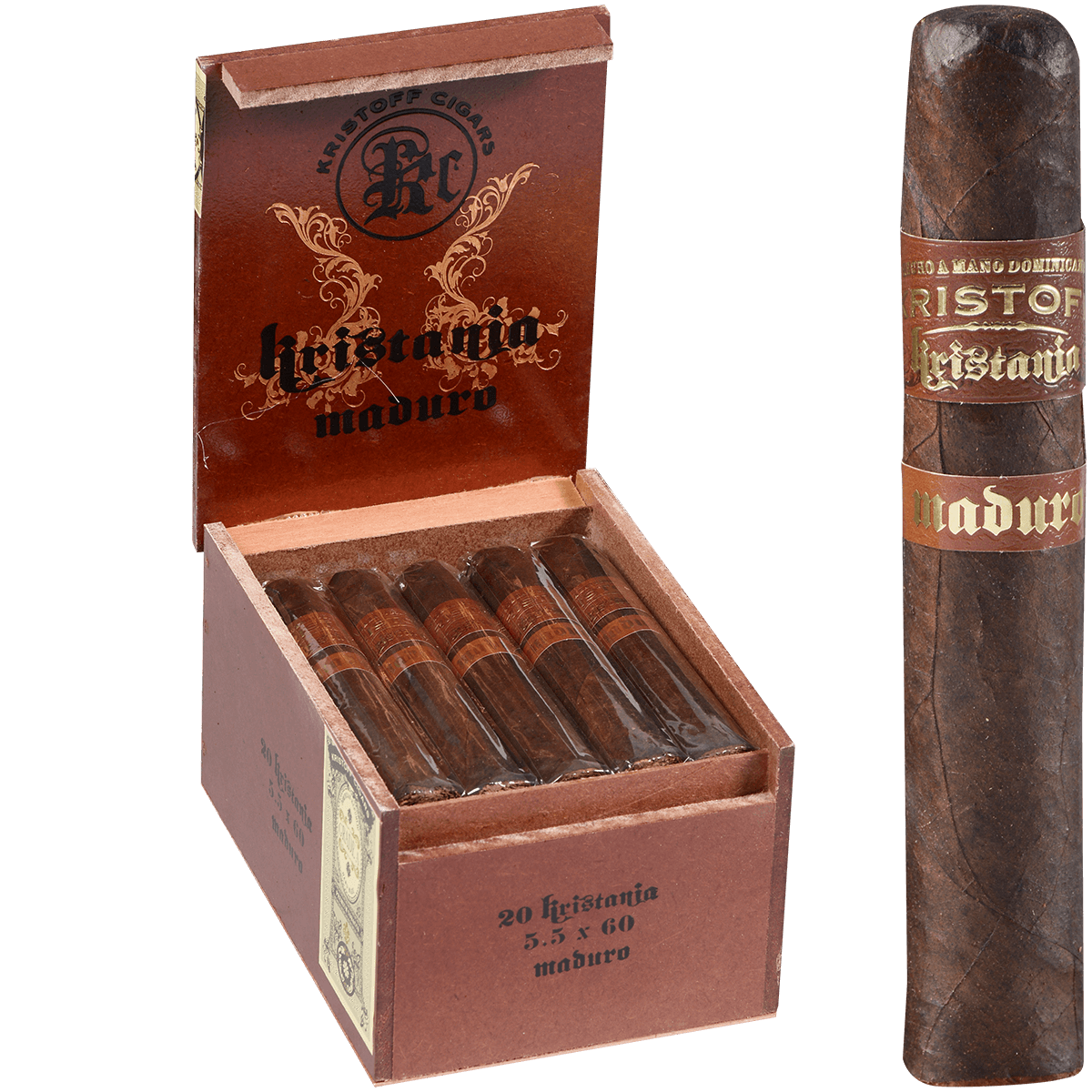 Kristoff Kristania Maduro 60'S 20 Ct. Box 5.50X60