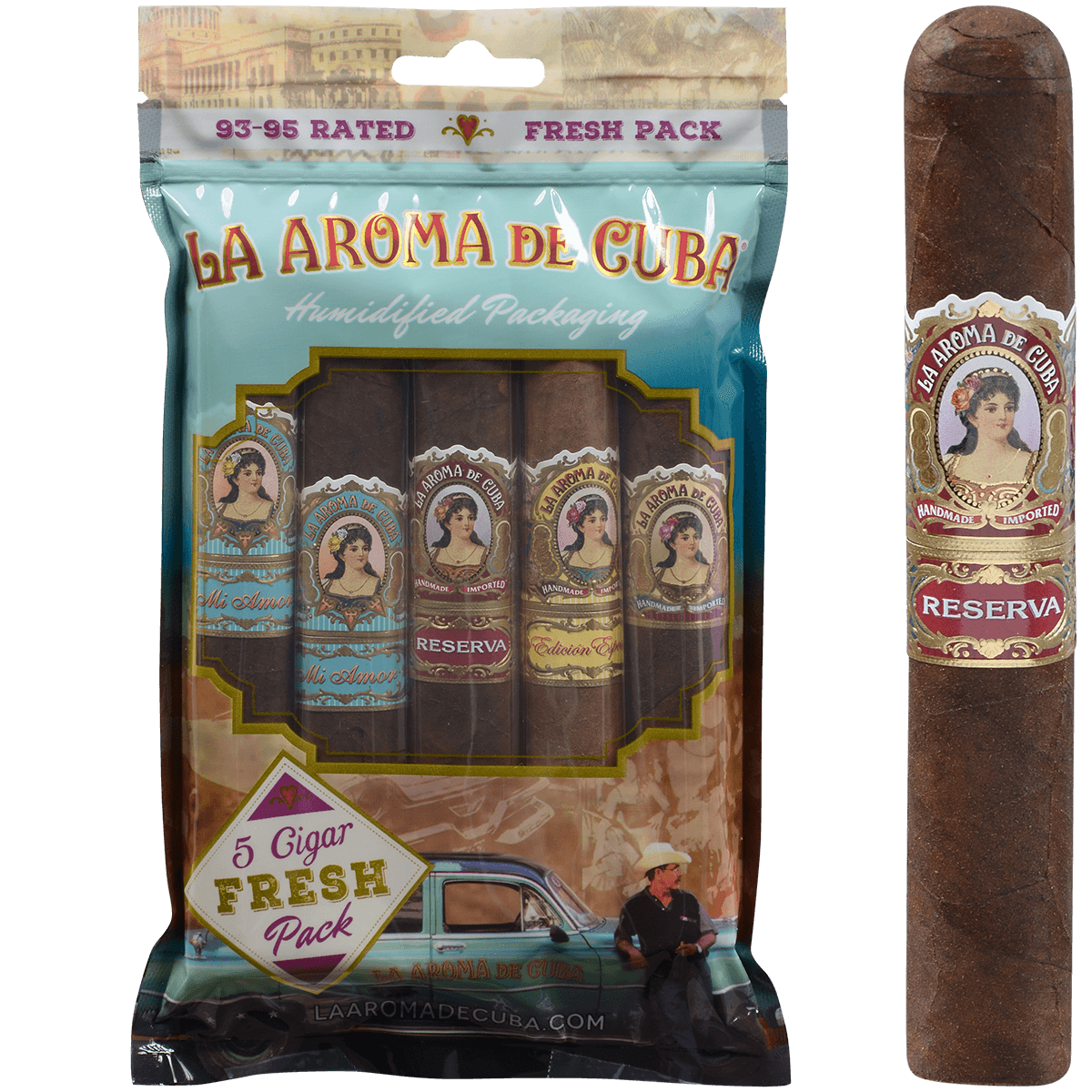 La Aroma De Cuba Fresh 5Pk Sampler Boat Of 50