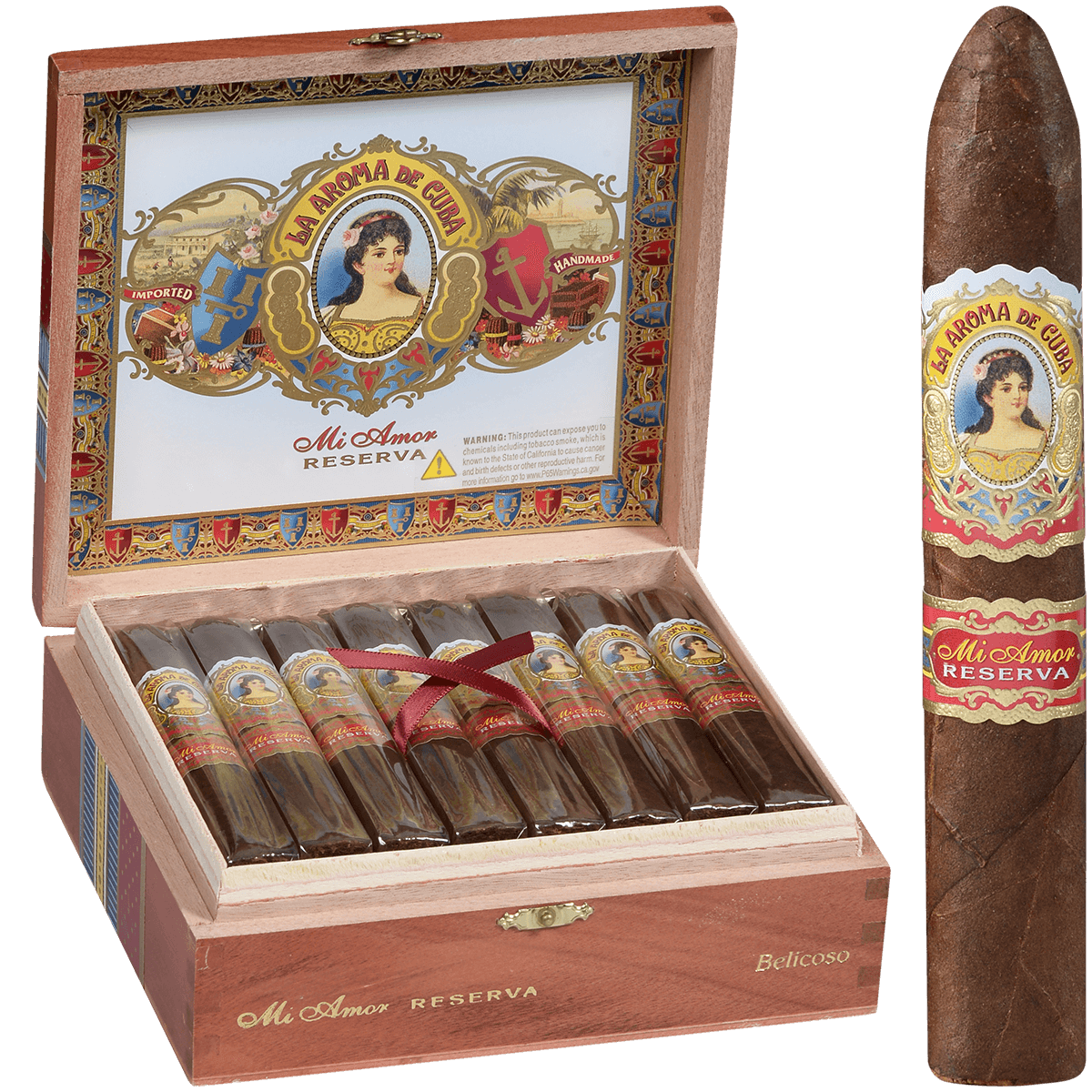 PROMO LA AROMA DE CUBA MI AMOR RESERVA BELICOSO 24 CT. BOX 5.50X52