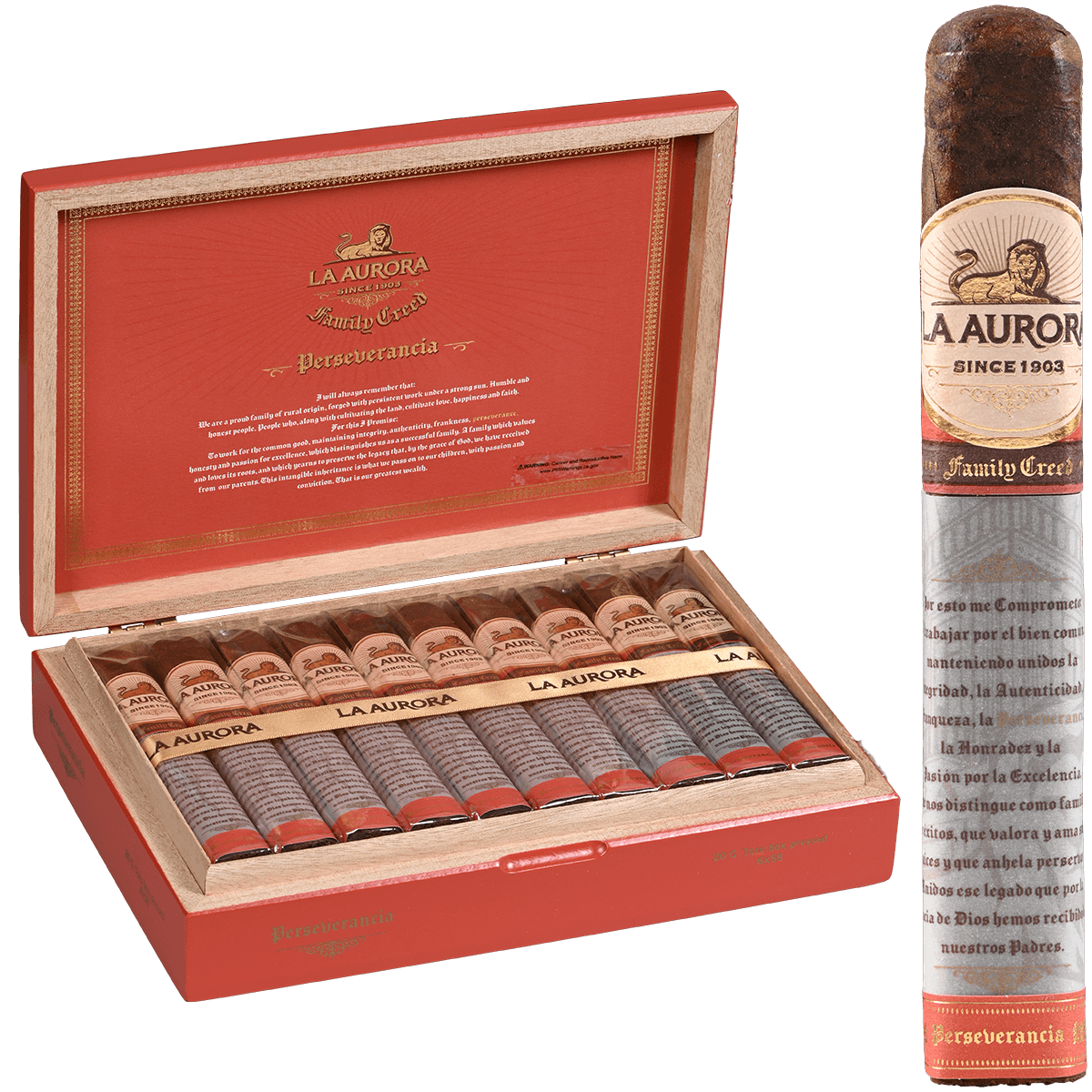 La Aurora Family Creed Perseverancia Gran Toro 20 Ct. Box 6.00X58