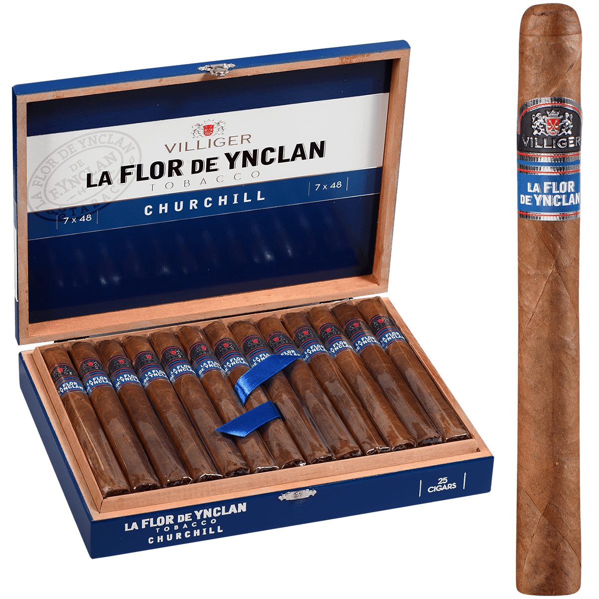Villiger La Flor De Ynclan Churchill 25 Ct. Box 7.00X48