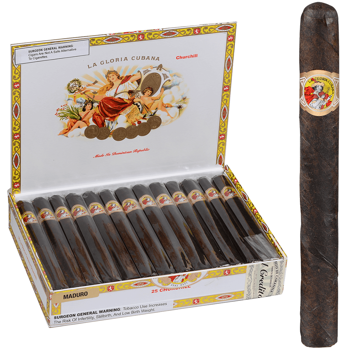 La Gloria Cubana Churchill Maduro 25 Ct. Box 7.00X50
