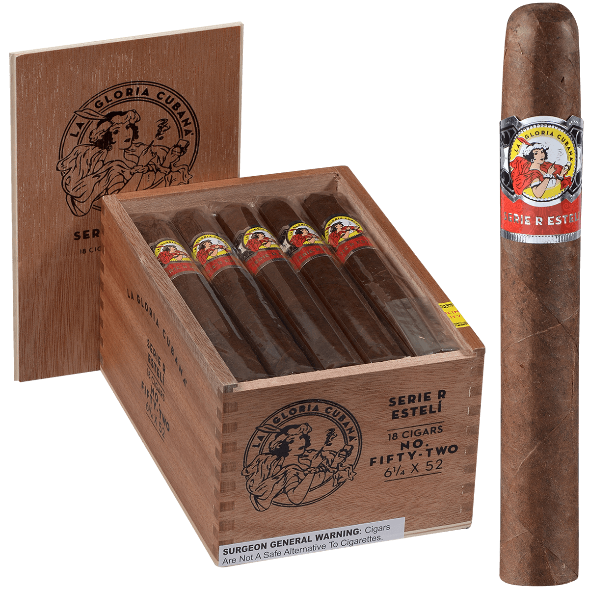 La Gloria Cubana Serie R Esteli No. Fifty-Two 18 Ct. Box 6.00X52