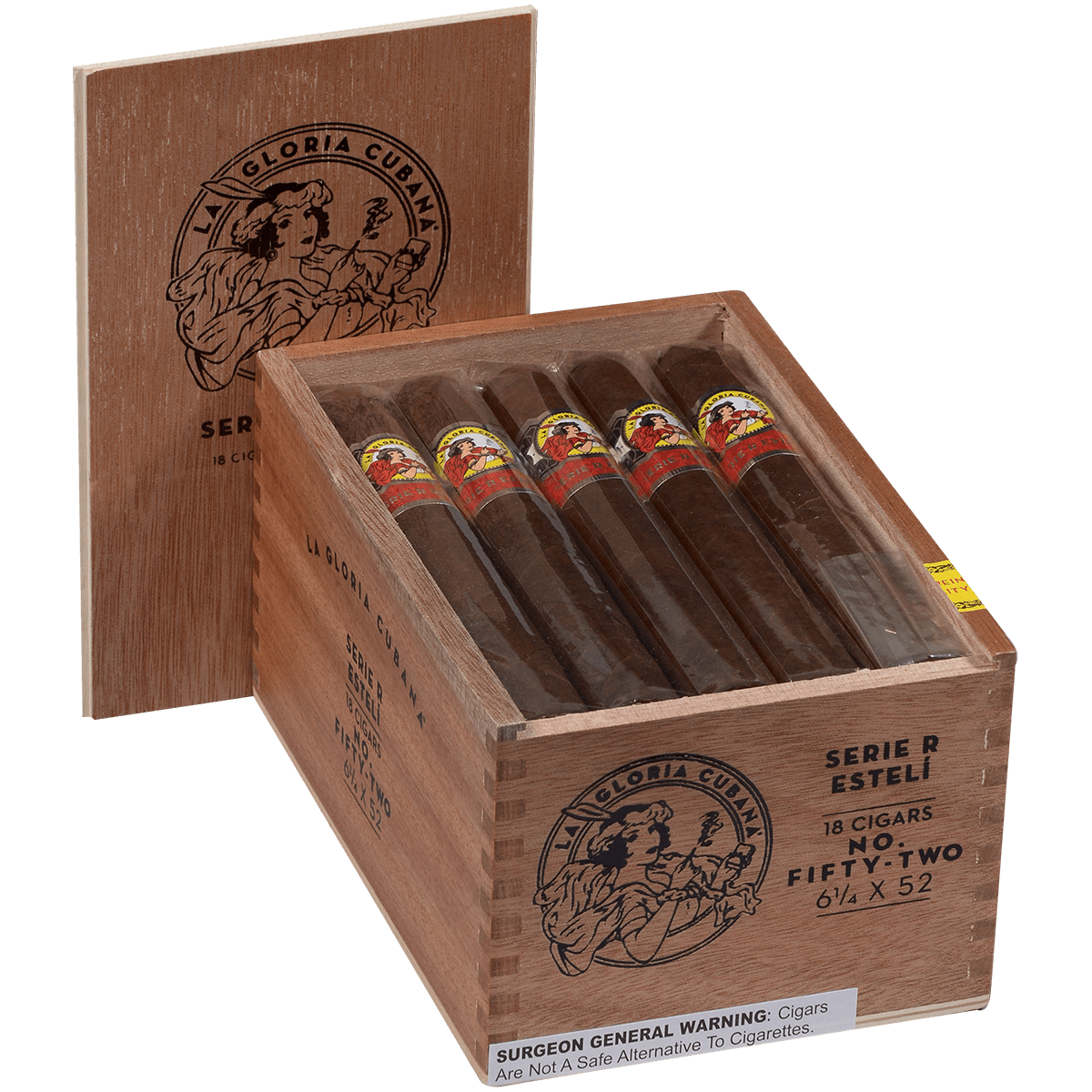 La Gloria Cubana Serie R Esteli No. Fifty-Two 18 Ct. Box 6.00X52