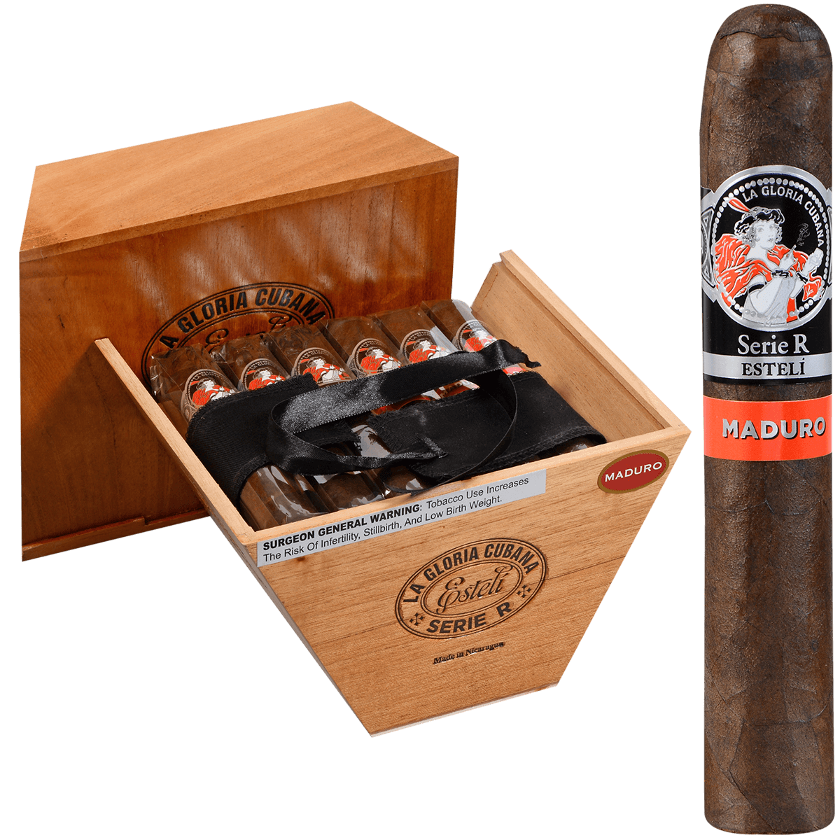 La Gloria Cubana Serie R Esteli Maduro No. Sixty-Four 18 Ct. Box 6.25X64