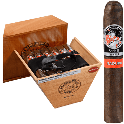 La Gloria Cubana Serie R Esteli Maduro No. Sixty-Four 18 Ct. Box 6.25X64