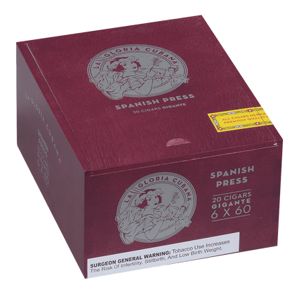 La Gloria Cubana Spanish Press Gigante 20 Ct. Box 6.00X60