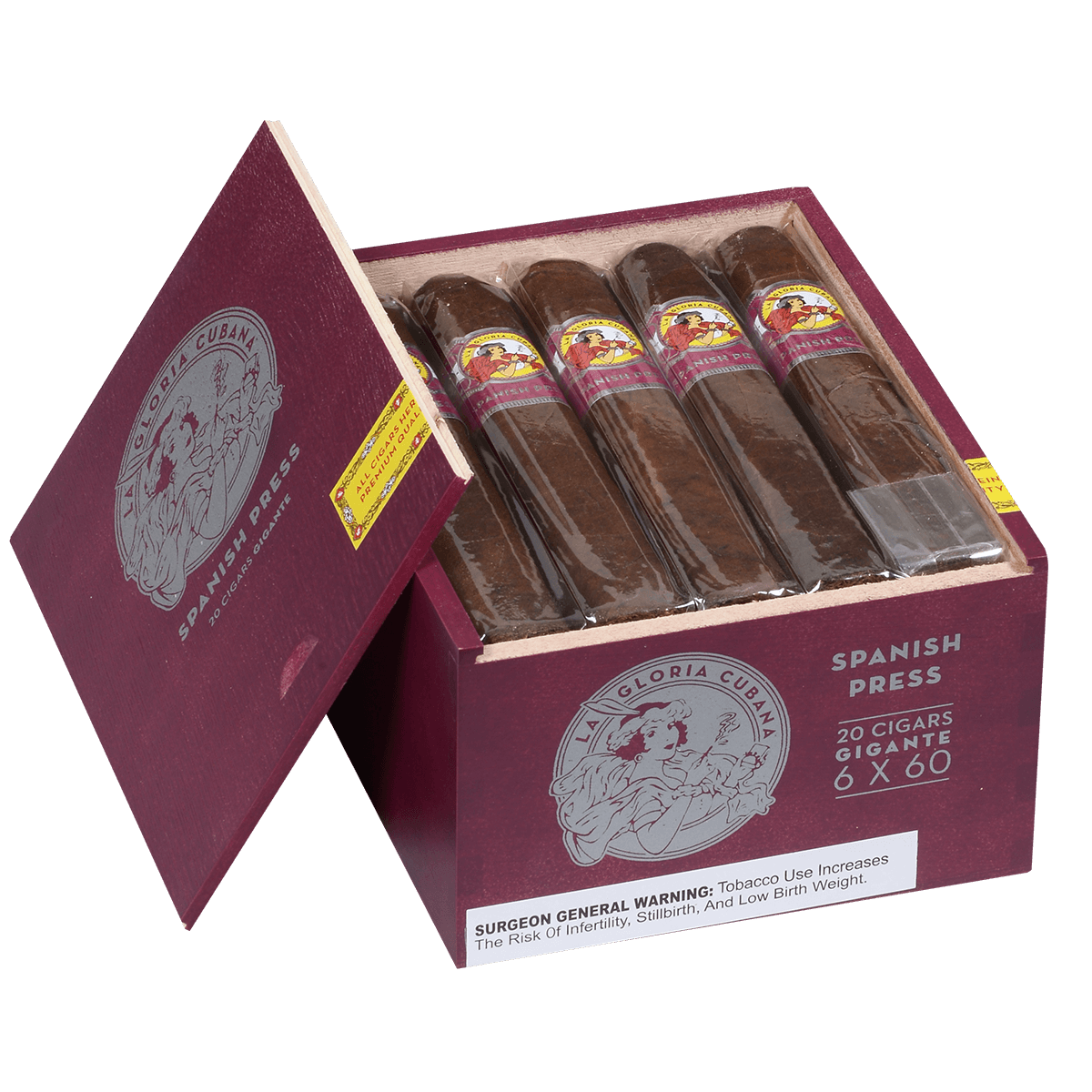 La Gloria Cubana Spanish Press Gigante 20 Ct. Box 6.00X60