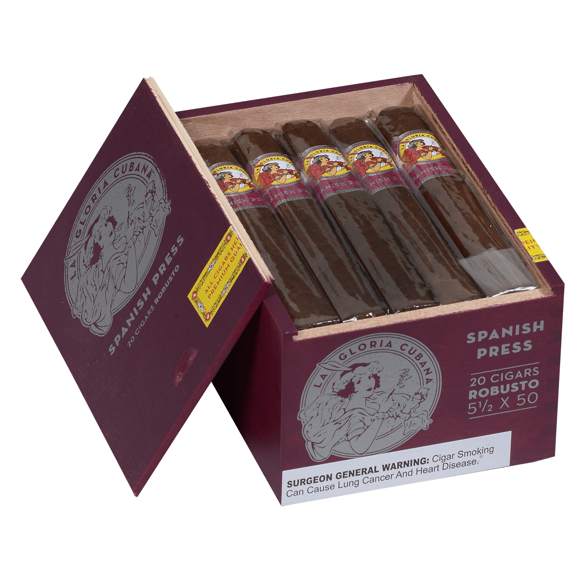 La Gloria Cubana Spanish Press Robusto 20 Ct. Box 5.50X50