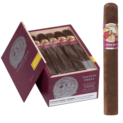 La Gloria Cubana Spanish Press Toro 20 Ct. Box 6.50X52